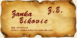 Žanka Biković vizit kartica